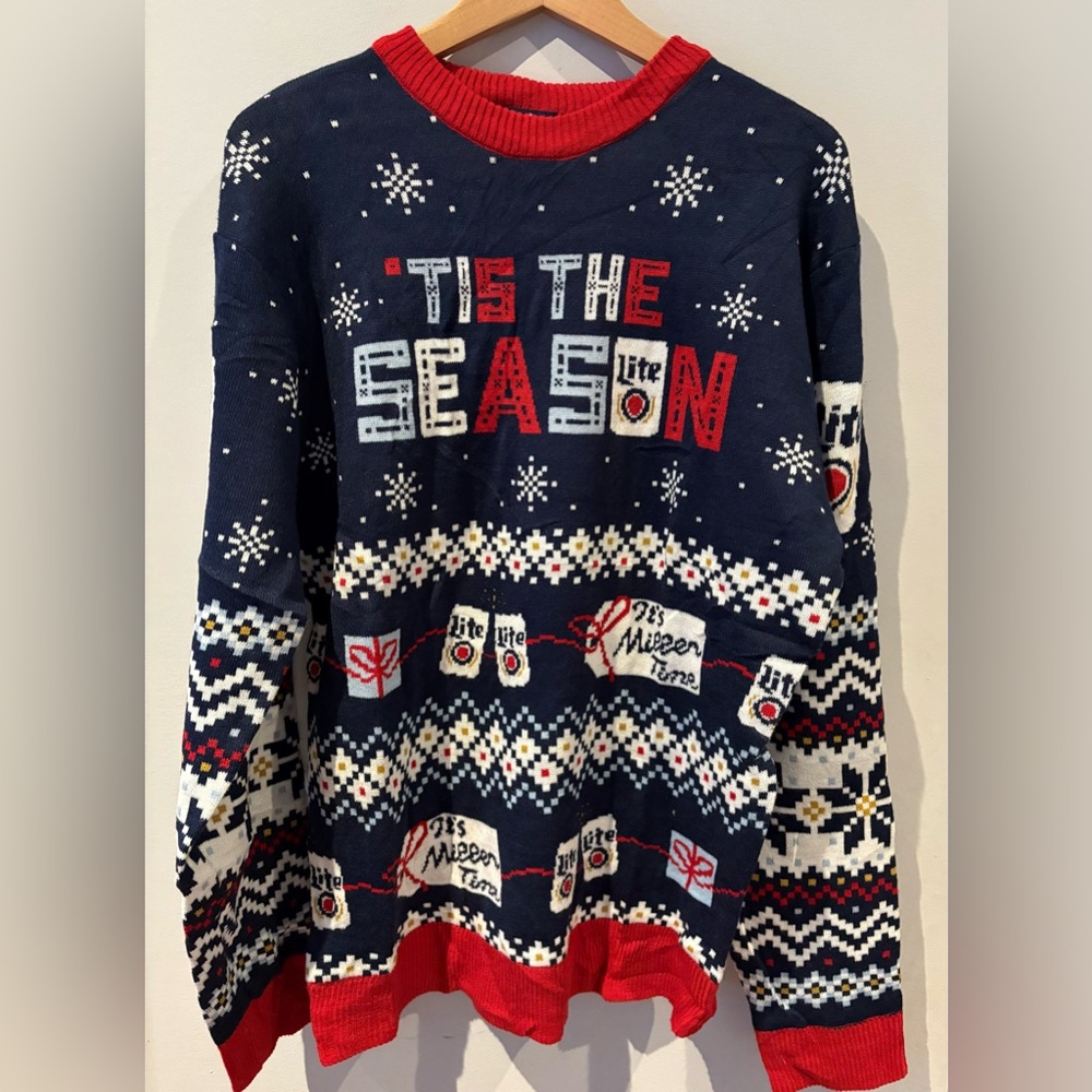 Miller Lite Knitted Christmas Ugly Sweater